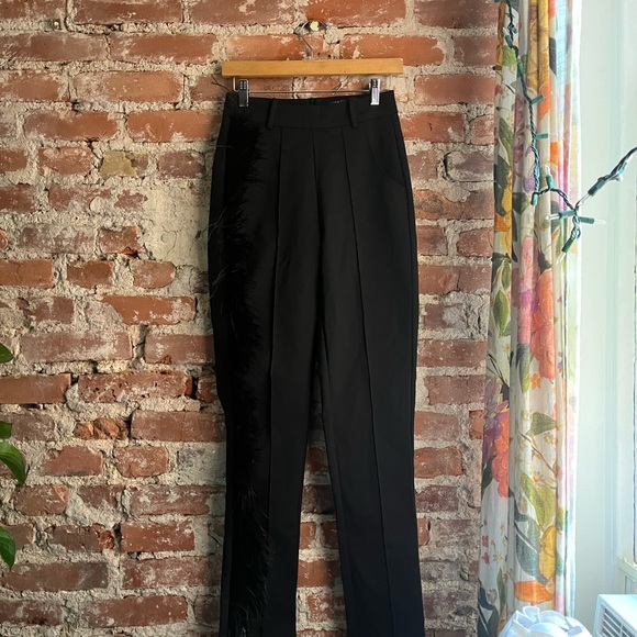 Hanifa Black Feather Ava Trousers NWT - Picture 6 of 7